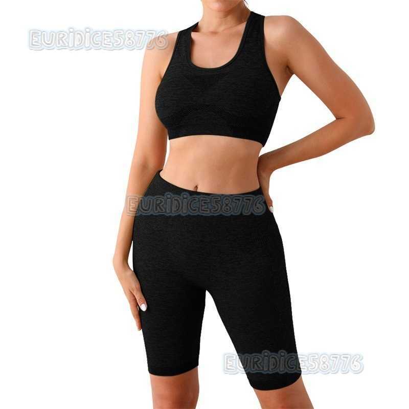Yoga Wear Peach Hip Sports Vest Tight Hip High Waist Quickdrying Fivepoint Pants Fitness Twopiece Set for Women H250825