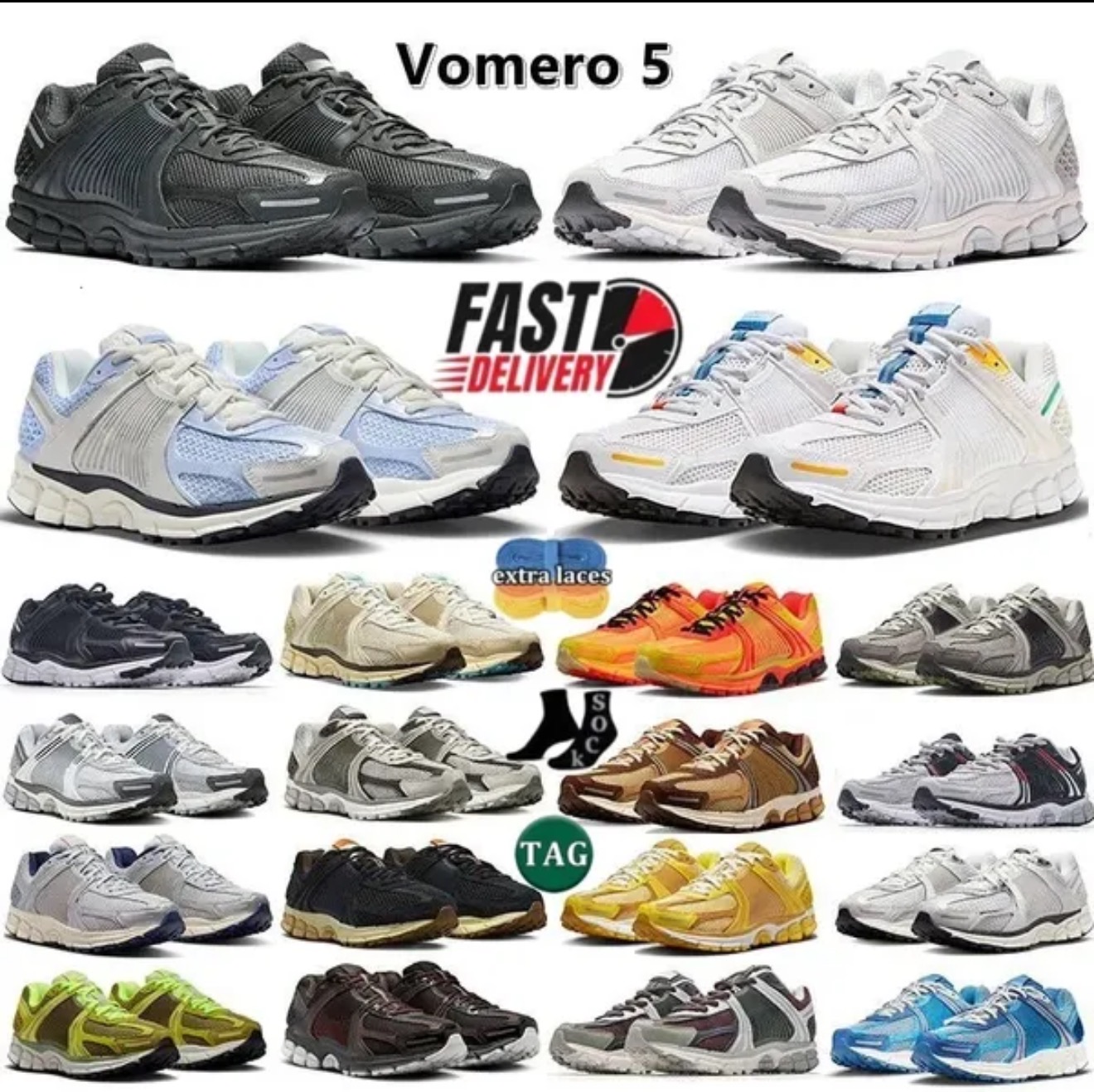 with box vomero 5 running designer shoes vomeros photon dust pink foam black metallic sier gold vomero5 mens women outdoor sneakers chaussures trainers 36-45