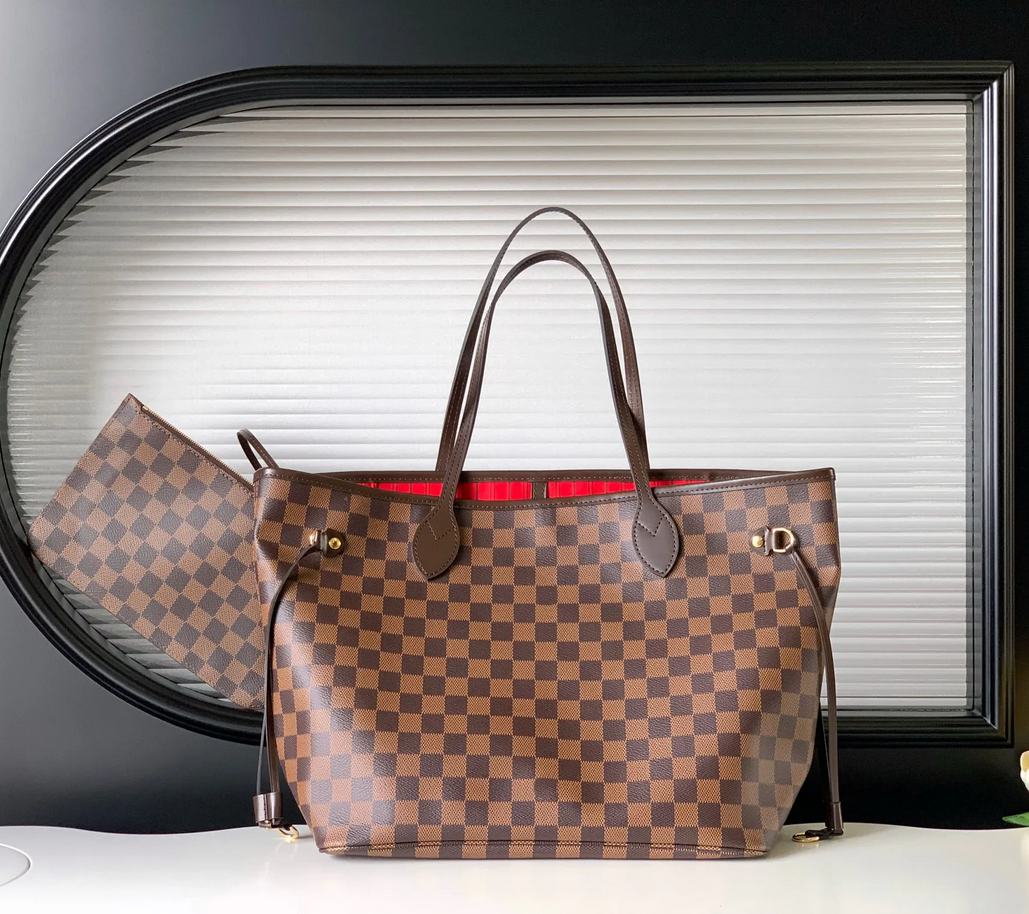 Designer Women Tote Large Handbags With Wallet Purse Fashion Leather Brown Lattice Bags High Quality Classic Flower Checked Shoulder Bag