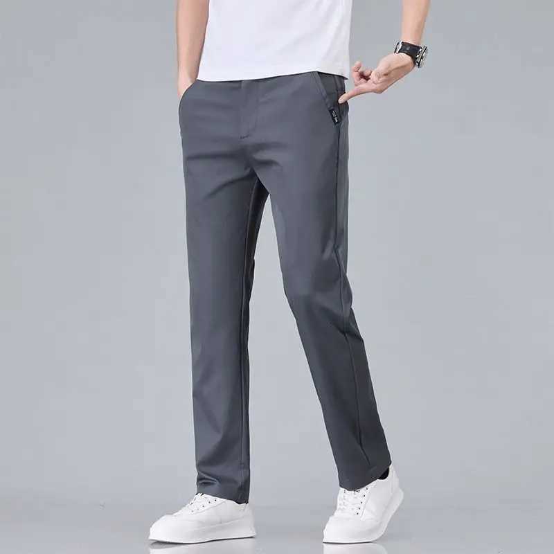 2025 New Mens Classic Solid Color Summer 3 Colors Casual Pants Business Fashion Stretch Cotton Slim Brand Trousers Male W250826