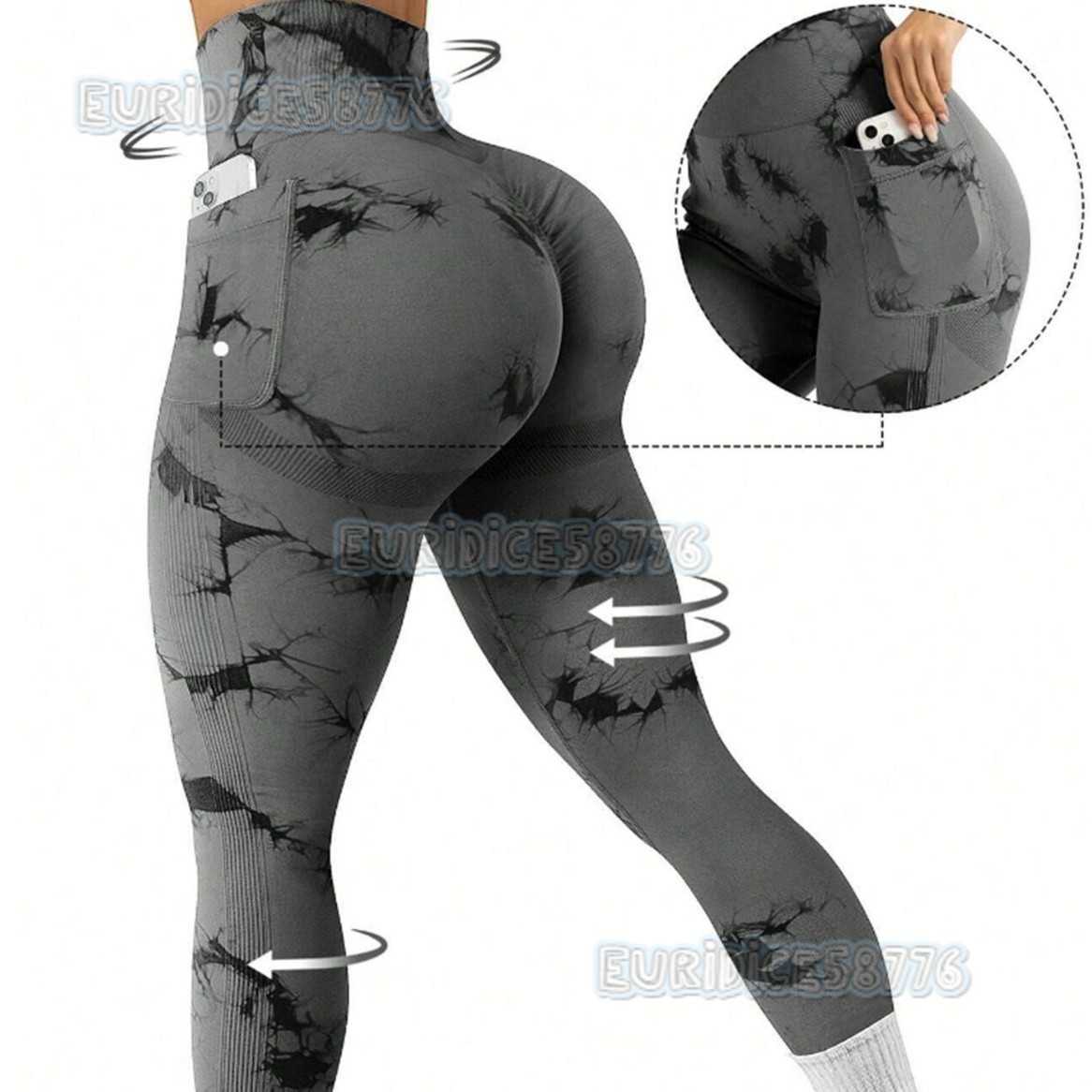 New Tiedye Side Pocket Yoga Pants Long Nude Feel Running Sports Fitness Wear Hiplifting Yoga Pants H250825