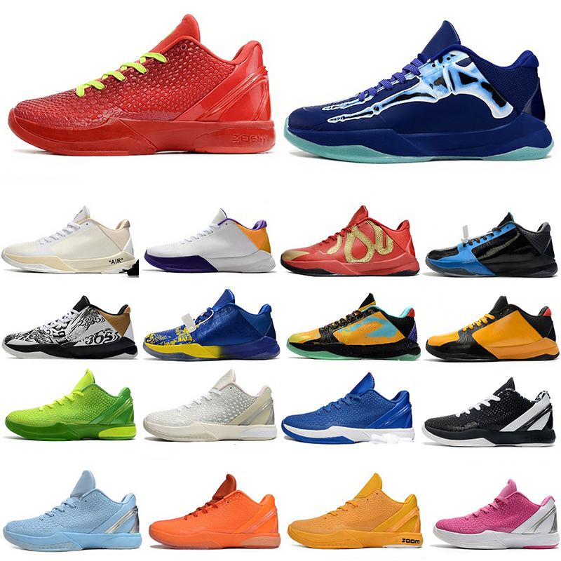 Mens K0BE 5 6 Basketball Shoes Boots Total Orange Undefeated Sport Light Blue Big Stage 5x Champ Black Mambas Think Pink KB V VI Sneakers