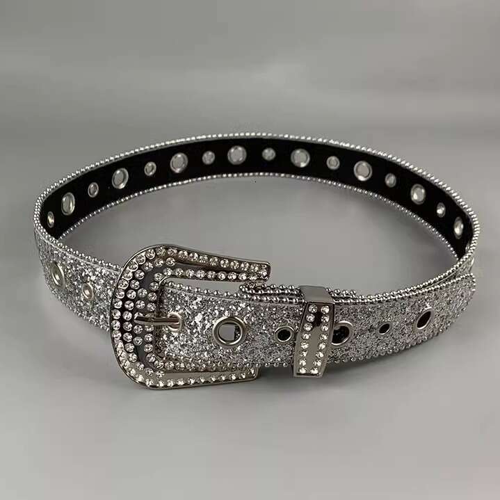 Subculture Rhinestone Punk Y2K Hot Girl Millennial Water Drill Versatile Women's Decorative Jeans Belt