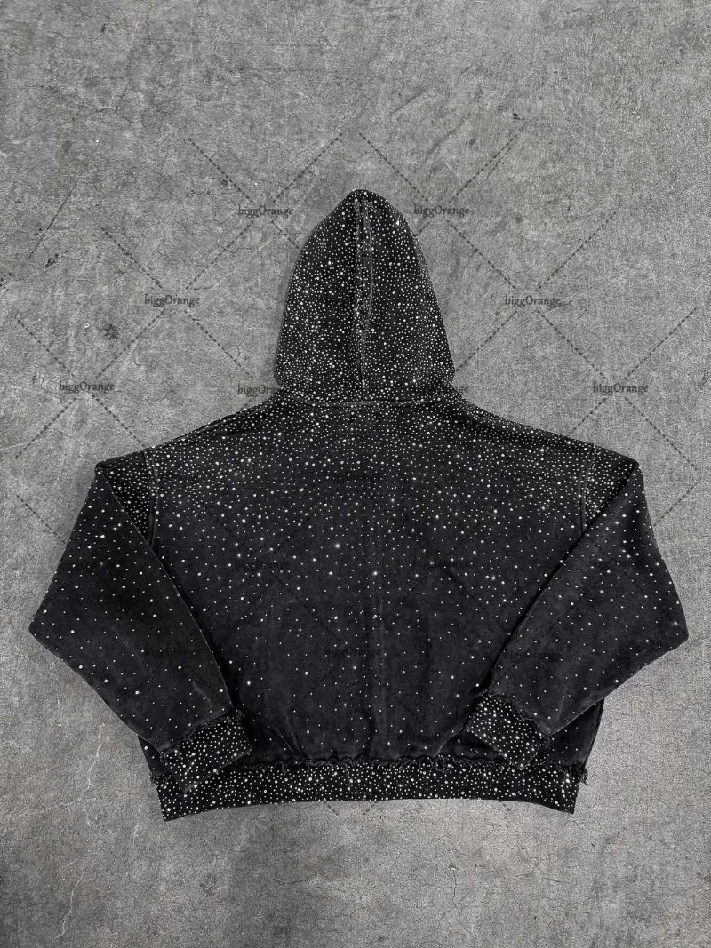 High Street Harajuku Letter Print Oversized Zipped Hoodie Women Y2K 2025 Hiphop Casual Rock Trendy Loose Sweatshirt Men 250826