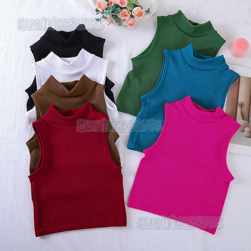 New Seamless Ribbed High Neck Sports Vest Full Coverage Vertical Stripes Running Fitness Yoga Top Quickdry Women H250825