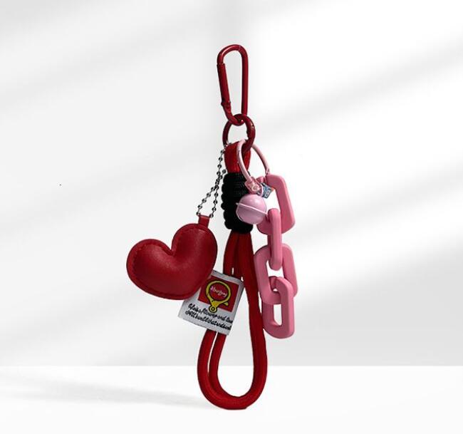 Style Heart Bell Chain Bracelet Pendant Dopamine Climbing Rope Bag Keychain Ornament 250726