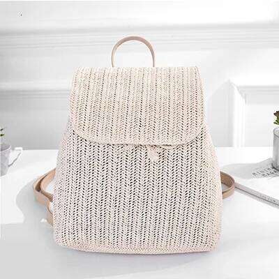 Designer Bags Fashion Straw Woven Backpack Women Shoulder Bags Summer Teenage Girl Quality Bagpacks Female Travel Bag Books Rucksack Mochila Luxury Ba
