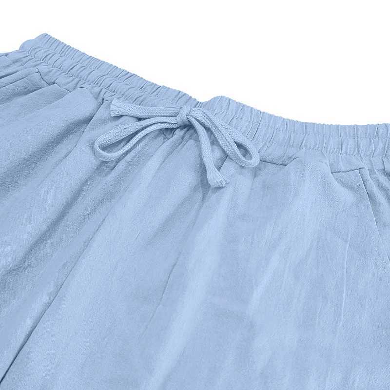 European and American Autumn Mens HipHop Breathable Cotton Linen Loose Casual Pants Outdoor Hiking Sports Pants W250826