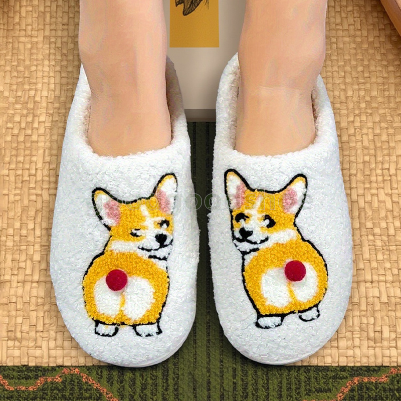 cute warm winter designer slides soft comfortable slippers mens womens cotton animal cartoon cozy house indoor shoes size 36-45