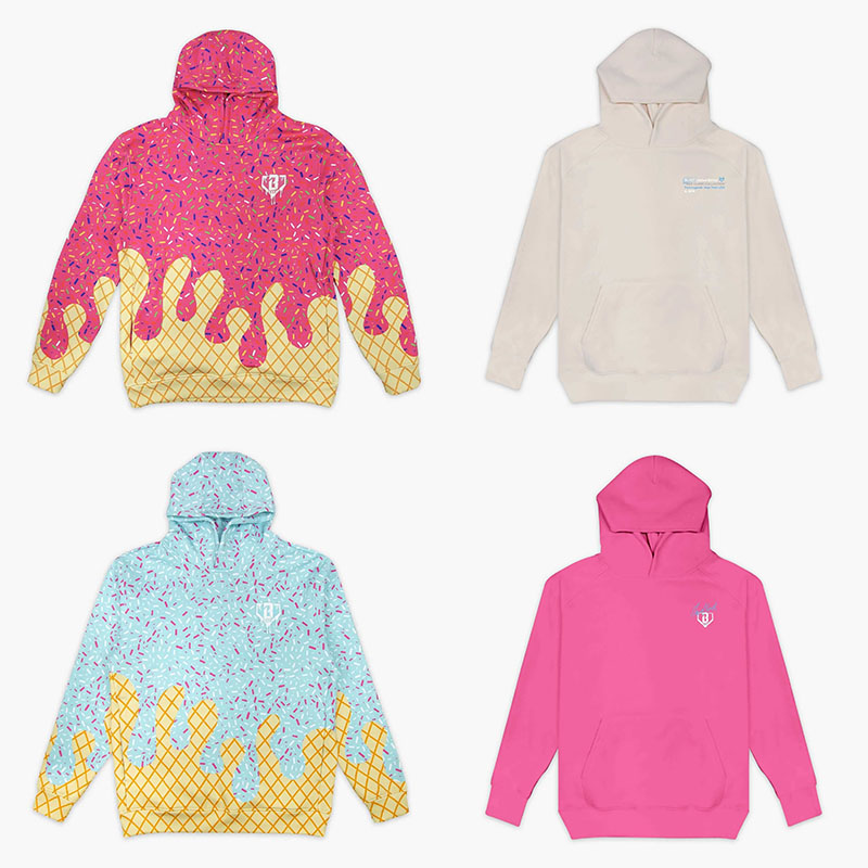 Casual couple Hoodies Autumn And Winter Mens BASEBALL LIFESTYLE 101 Ice cream color matching Series 3D Print Outdoor Sports Multiple codes and multiple colors