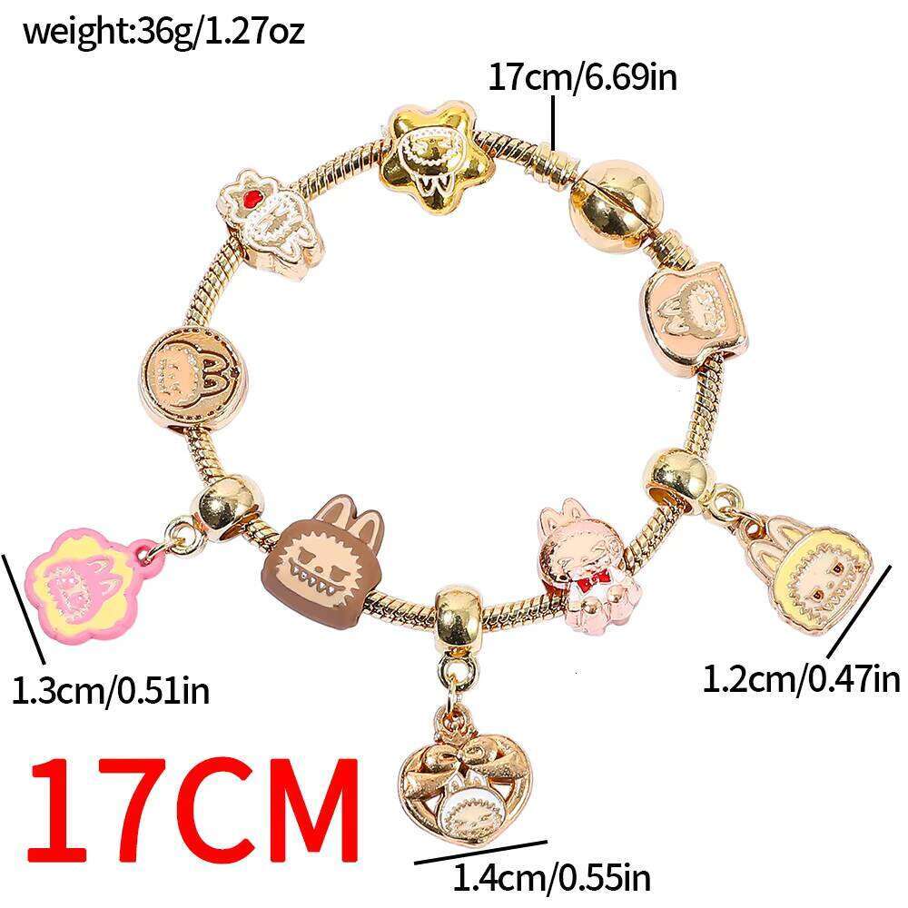 Labub Art Series Cute DIY Charm Bracelet Plush Beads Pendant Fashion Jewelry Collector's Gift