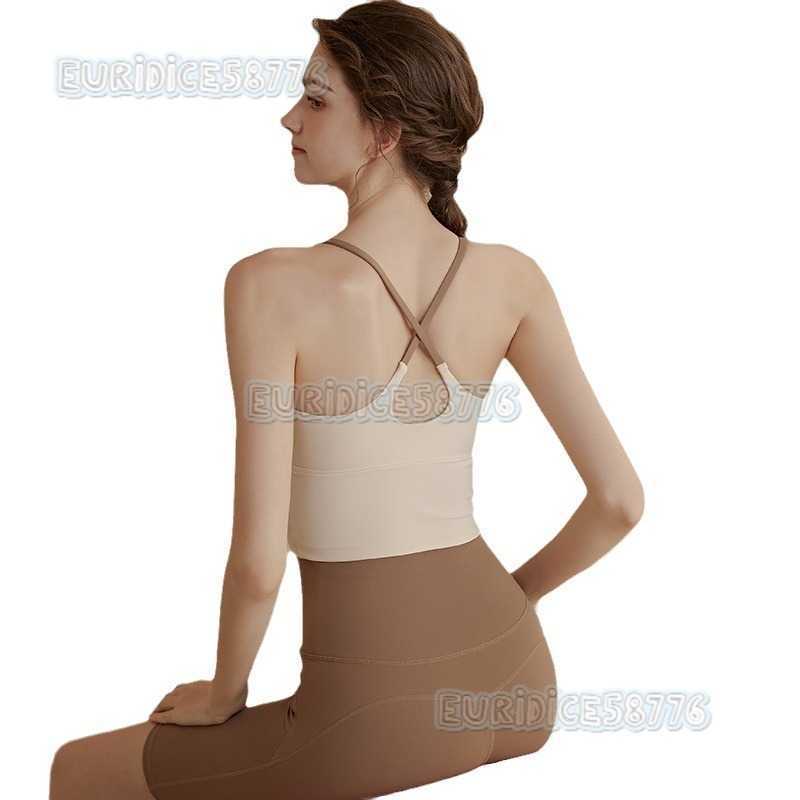 Cross Back Strap Sports Bra for Women Shockproof Quickdry Fitness Bra Pilates Yoga Vest for Summer H250825
