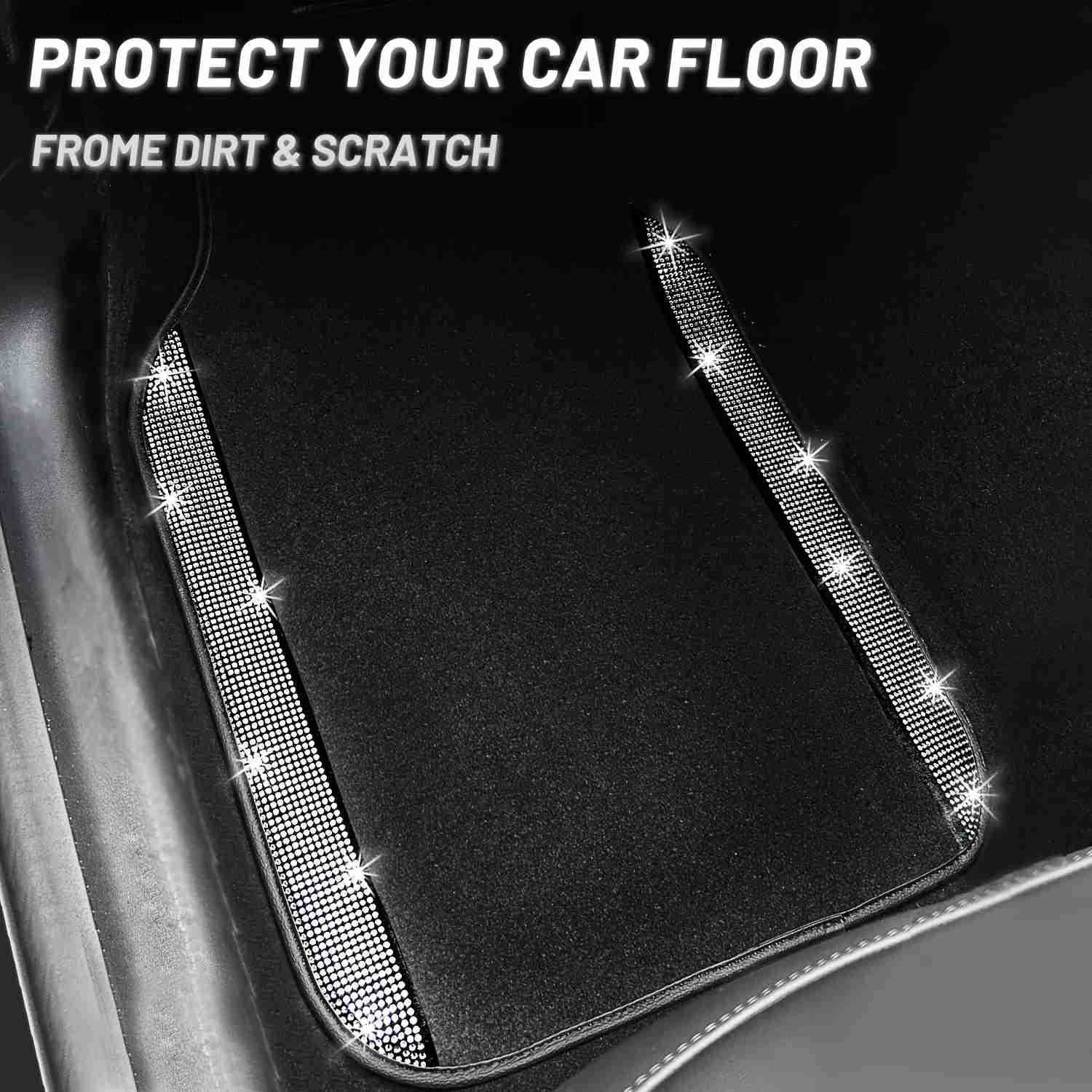 Bling Steering Wheel Cover And Waterproof Bling Car Floor Mats Full Sets Universal FitMost Cars S250826