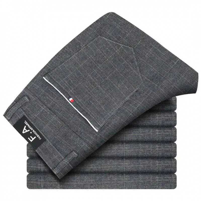 Mens Comfortable Breathable Cotton Casual Pants Mens Fashion Slim Fit Straight Korean Style Stretch Black Gray Blue Mens Pants W250826