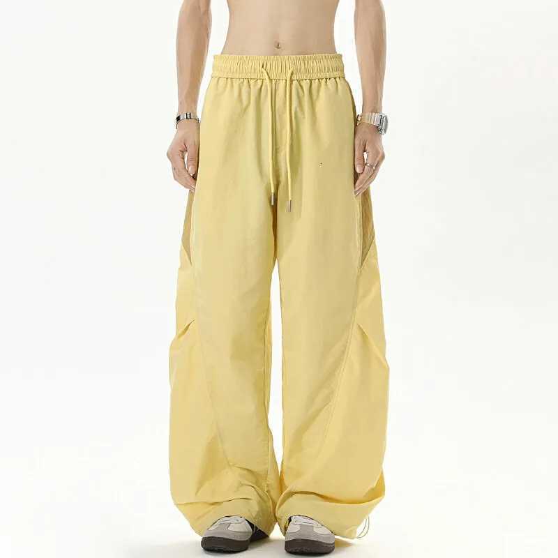 Dopamine Cool Color Block Trendy Brand Street Dance Hip Hop Wide Leg Sports Pants Summer Thin Quick Drying Parachute Charge Pa W250826