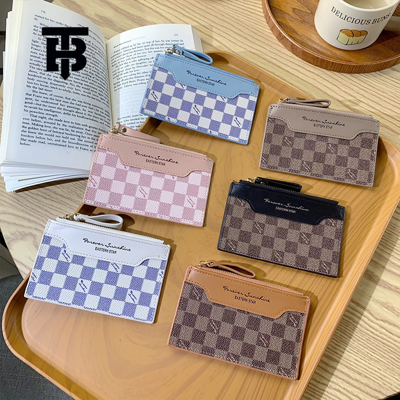 TB BHULAMTE New Retro European And American Thin Wallet Designer Luxury Women's Short ID Card Clip Fashion Zipper Coin Bag Free Shipping