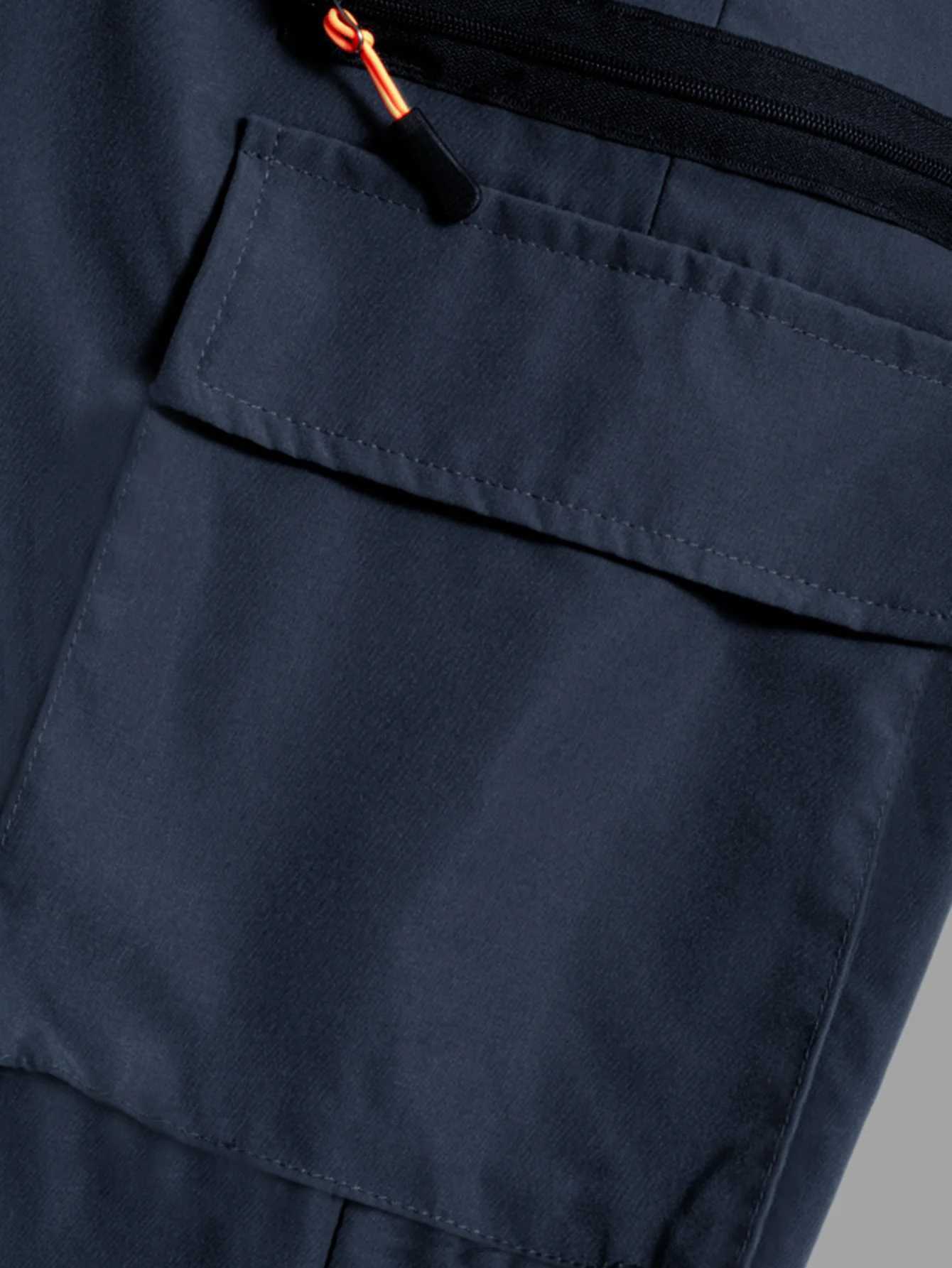 Mens Outdoor Work Pants Durable Polyester Multiple Pockets Elastic Waistband with Loops Lightweight and Breathable W250826