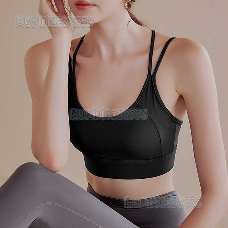 Highend Yoga Sports Bra Cross Back Shockproof Gathered Yoga Running Fitness Onepiece Sports Bra H250825 DMG2