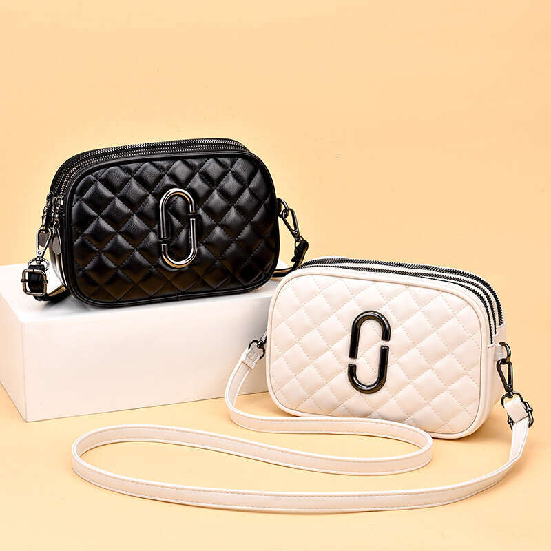 Crossbody for Women Spring New Style Fashionable Ladies Shoulder Three-Layer Practical Soft Leather Small Square Bag