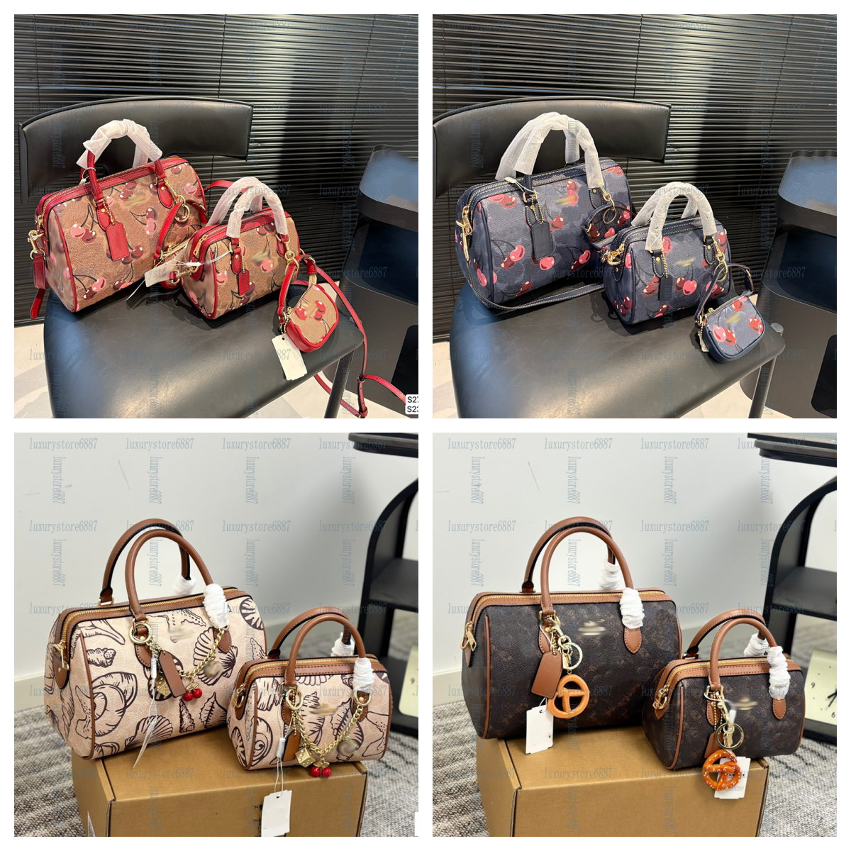 Designer ladys handbag, shopping handbag, PU ROWAN with pendant, crossbody bag, belt, pillowcase, hand-held wallet, homeless persons wallet