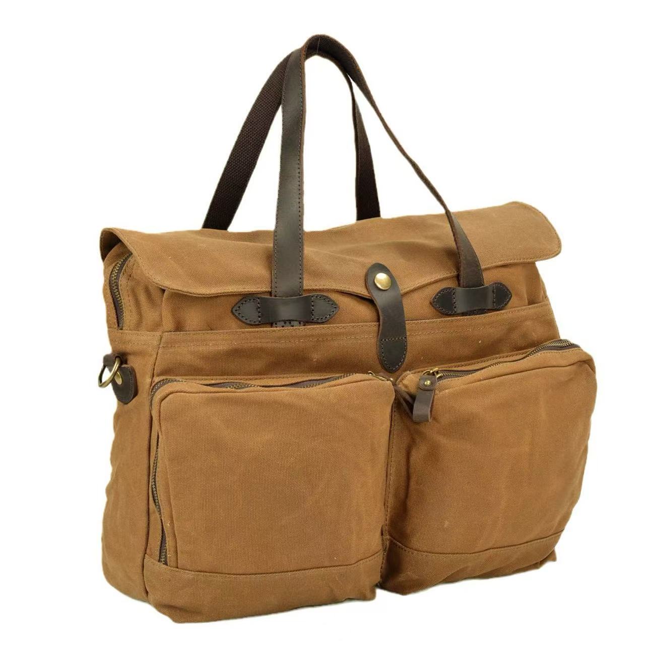 Tailor o American Vintage Mens Business Briefcase S ize 40*30*10cm Heavy Duty Oil Waxed Canvas Tote 15 Computer Bag