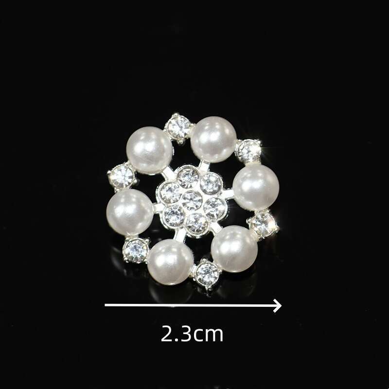 Lanjia- Style Alloy Inlaid Dia Pearl DIY High-End Clothing Hand-Sewn Simple High-Leg Knitted Sweater Decorative Button 57F7f