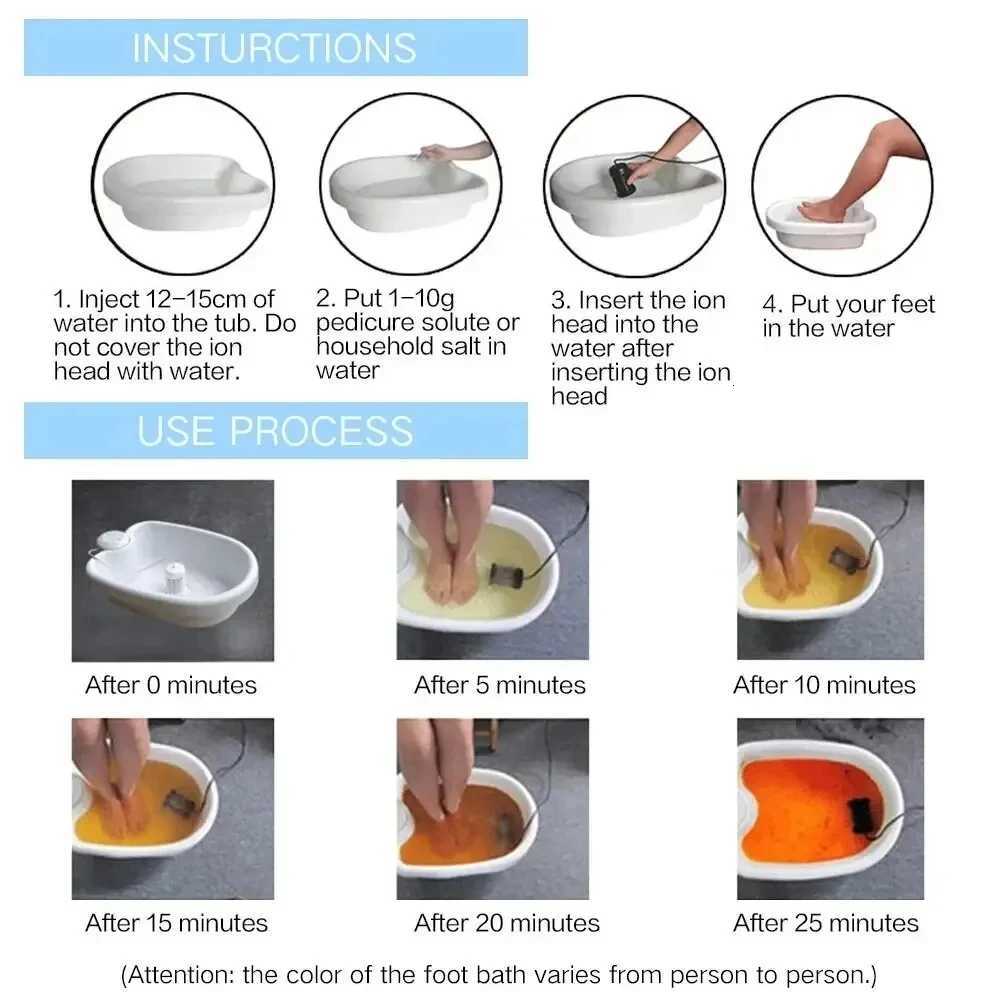 Detox Ionic Foot Spa Bath Massager Machine Mini Foot Bath Detoxifier Health Therapy Cleanse Foot Spa Vibration Care Arrays Aqua W250826
