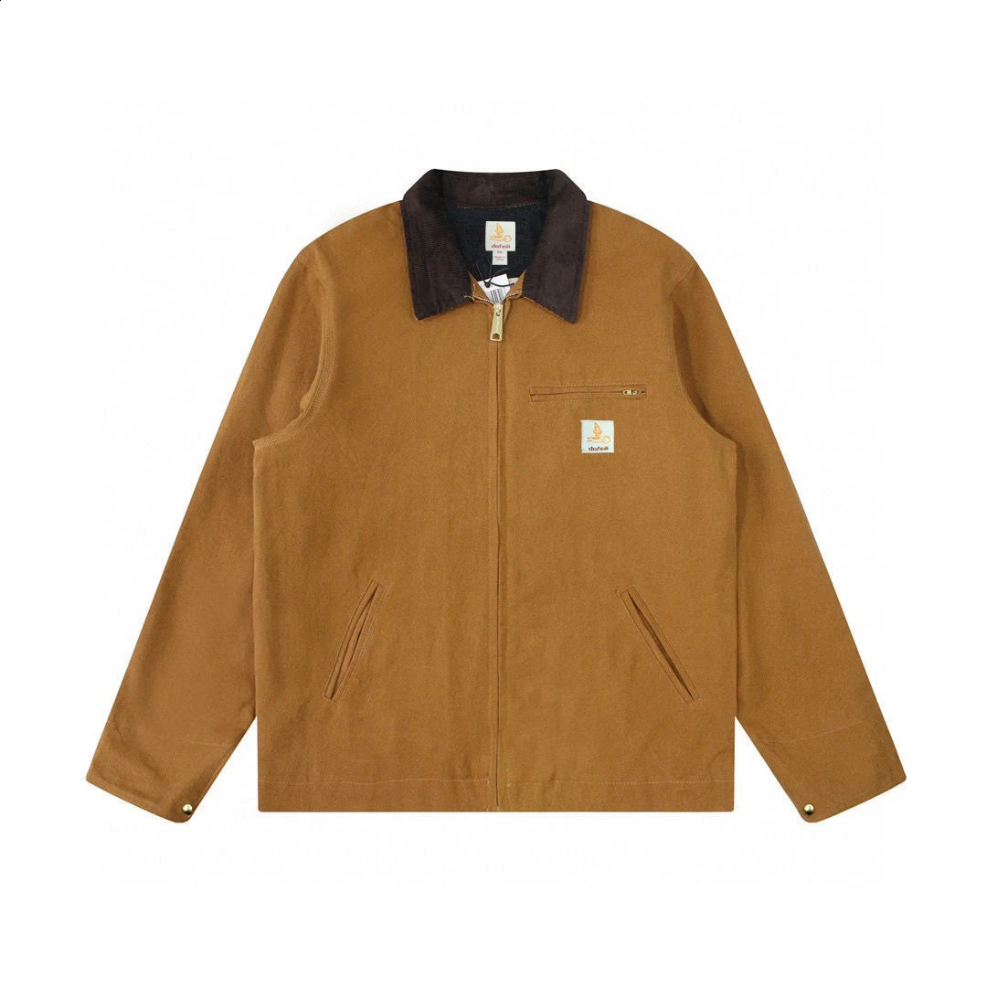 DAFEILI Spring Summer Casual Vintage Washed Mesh Lining Work Wear Canvas Detroit Jackets 250826