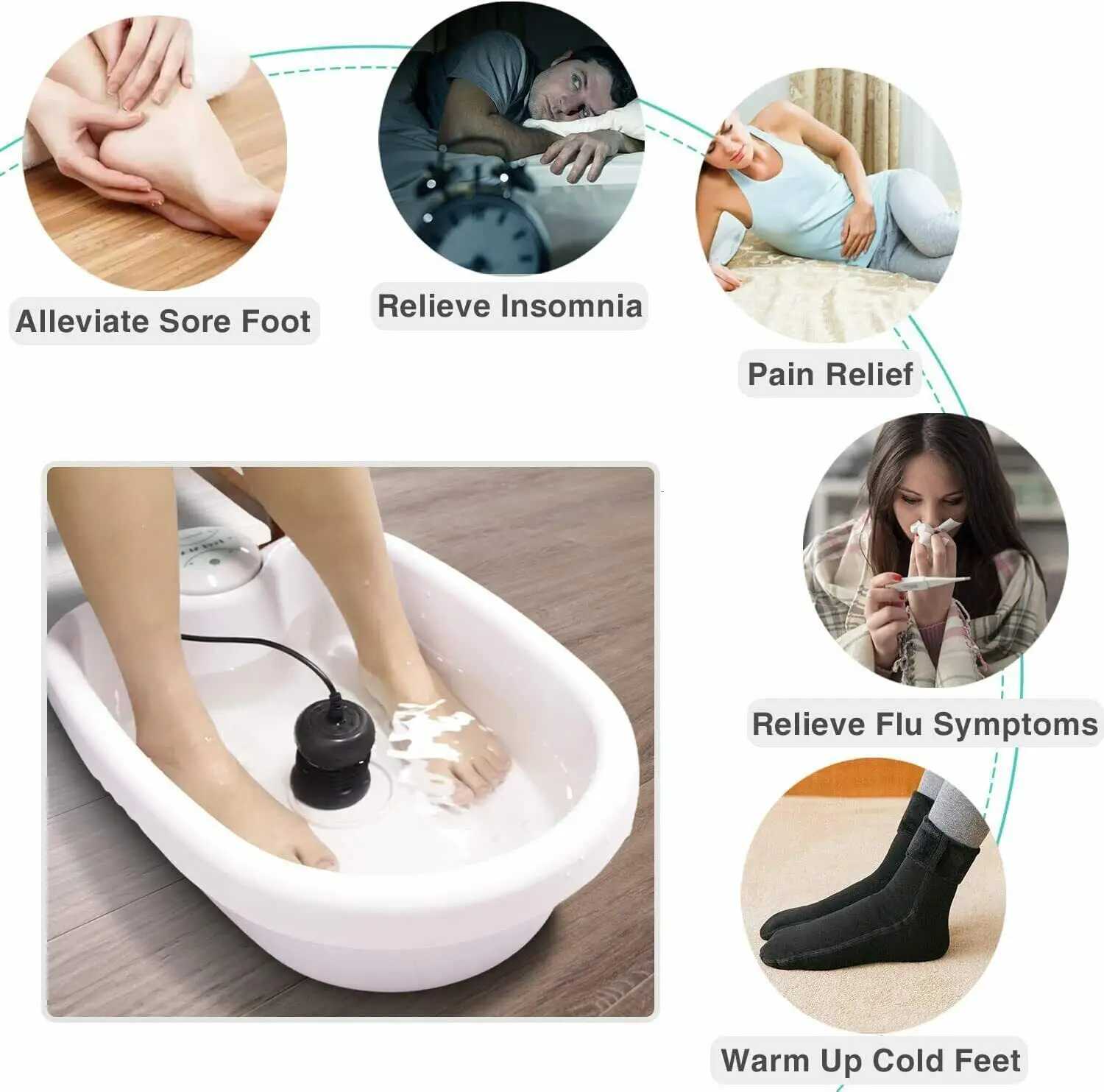 Detox Ionic Foot Spa Bath Massager Machine Mini Foot Bath Detoxifier Health Therapy Cleanse Foot Spa Vibration Care Arrays Aqua W250826