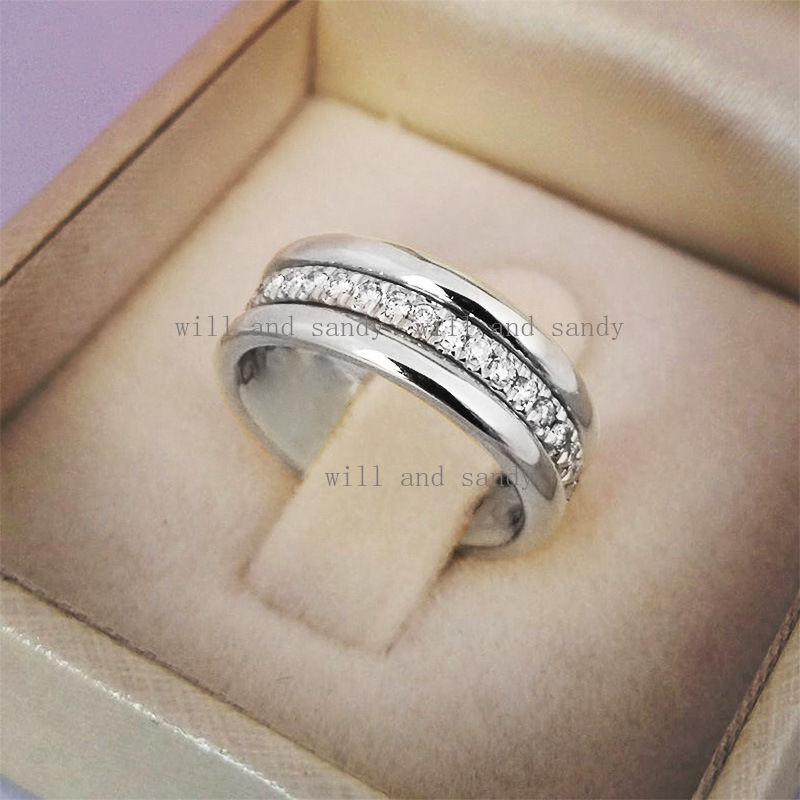 Row Cubic Zirconia Ring Band Sivler Gold Charm Finger Tail Engagement Wedding Promise Rings Designer Jewelry Squate Oval Diamond Rings for Woman Fashi - view 3