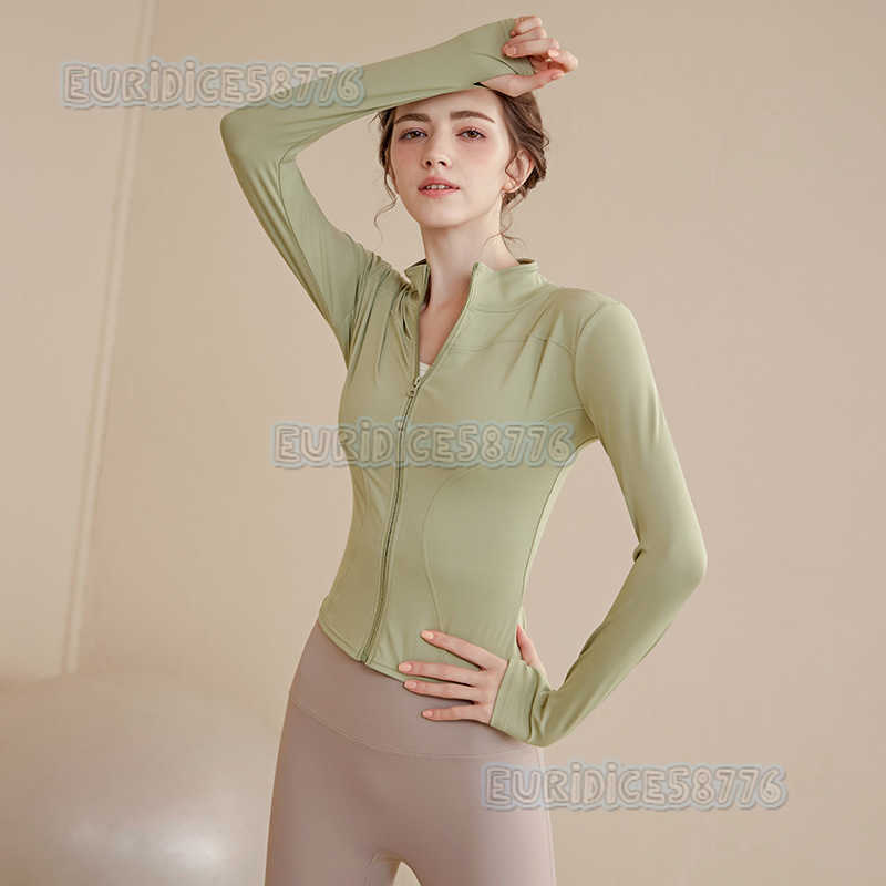 Stand Collar Zipper Yoga Jacket Womens Cardigan Running Cycling Quickdry Sports Top Long Sleeve Autumn Winter Fitness Wear H250825
