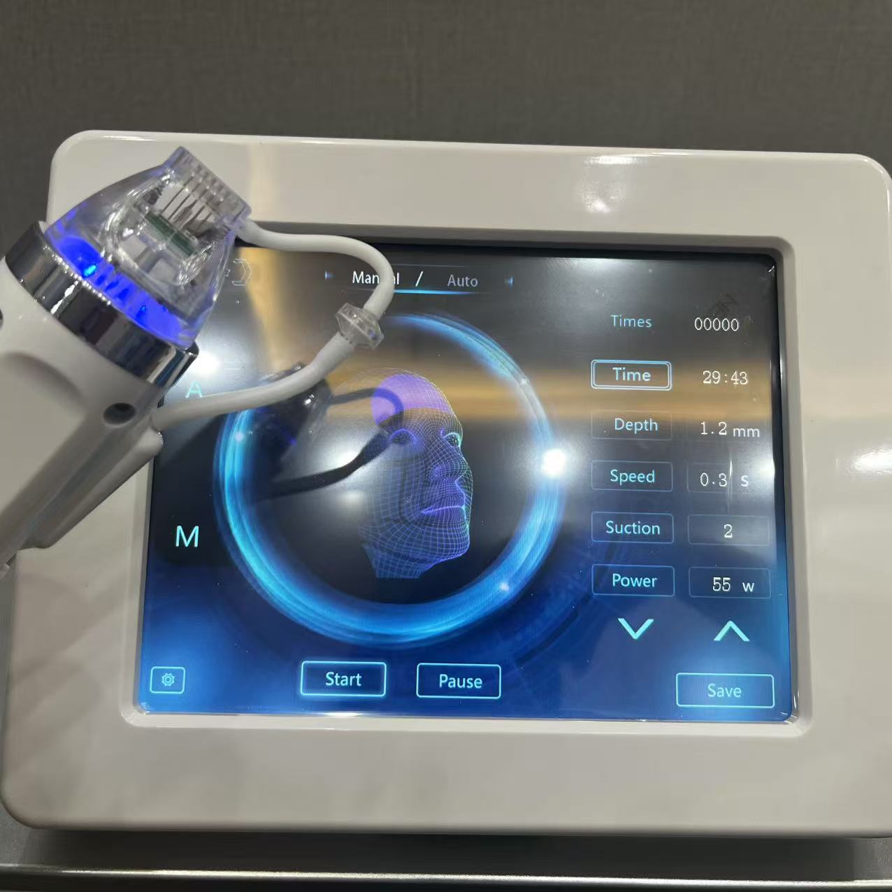 Professional RF microneedle fractional RF, with insulated syringe cooling handle, improves scars, tightens skin, smooths wrinkles