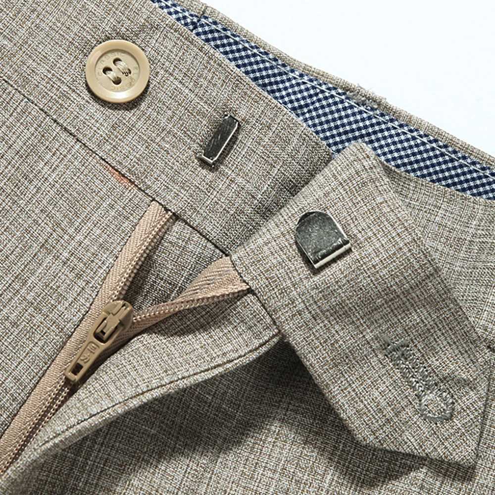 202 Big Size 44 Summer Comfortable Business Linen Pants Mens High Quality Casual Trousers Straight Work Suit Pants Male 8 Colors W250826