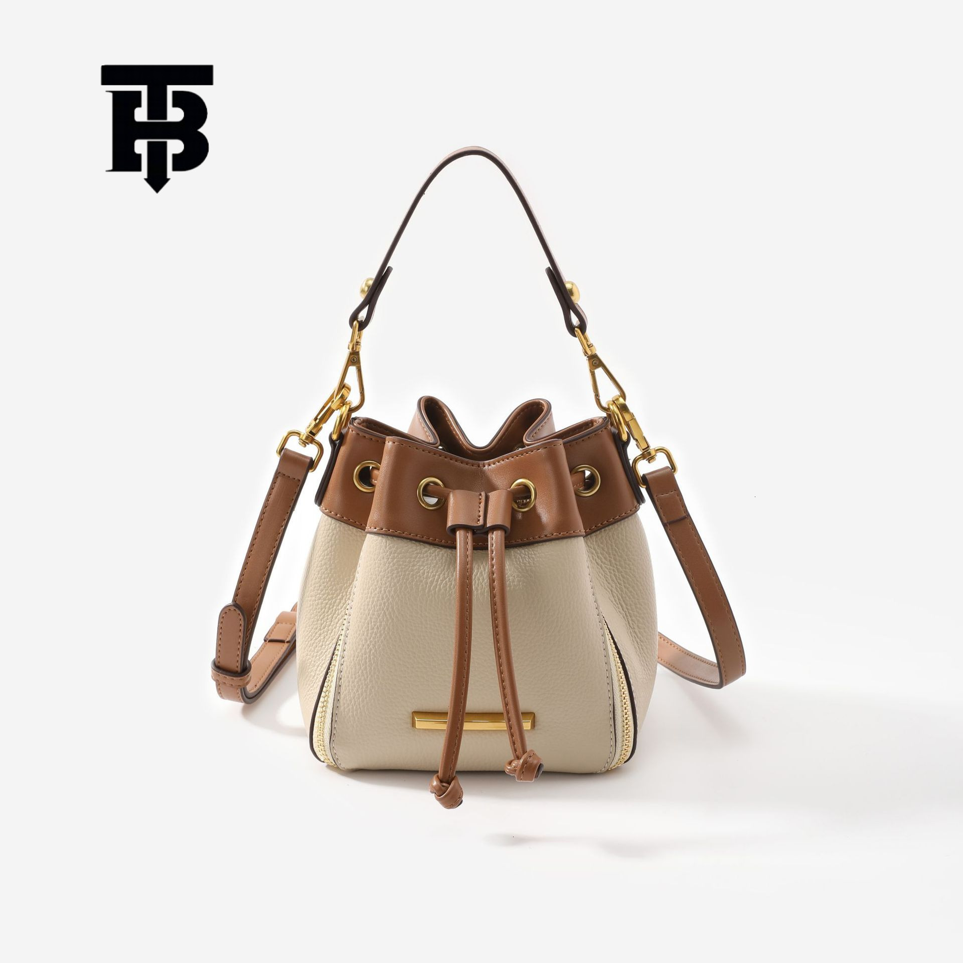 TB BHULAMTE Luxury New Women's Crossbody Color Blocked Fashion Bucket Large Capacity Side Zipper Handbag Versatile Trendy Shopping Shoulder Bag Z