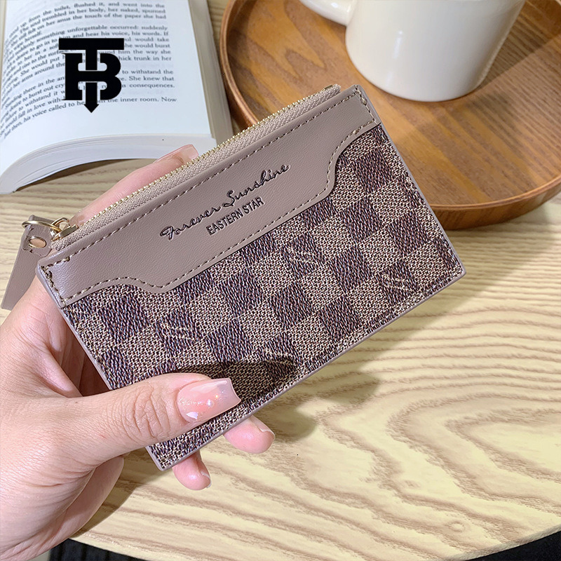 TB BHULAMTE New Retro European And American Thin Wallet Designer Luxury Women's Short ID Card Clip Fashion Zipper Coin Bag Free Shipping