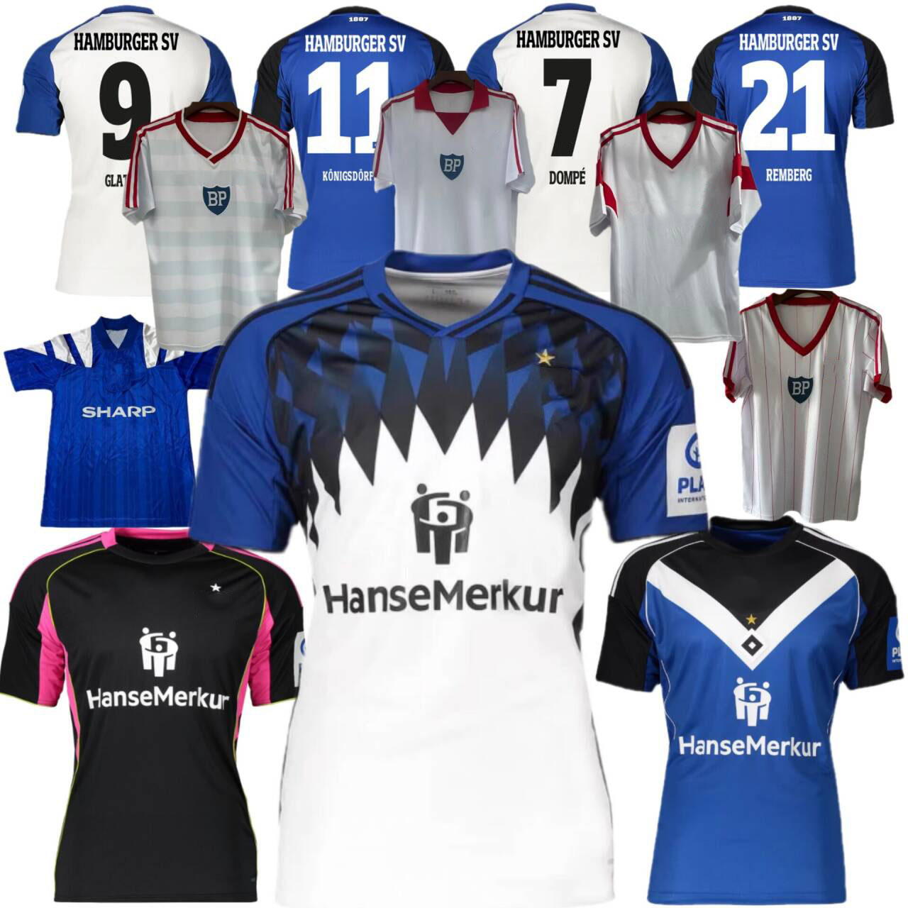 Hamburger SV football jersey 2025 2026 DOMPE REMBERG GLATZEL Home White Away Blue 1984 HSV MANNER KINDER Uniformen MEN Kids kit Socks full sets Uniforms soccer