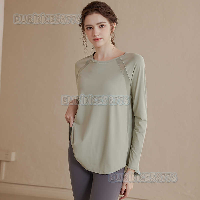 Loose Mesh Sports Top for Women Breathable Slimming Plus Size Yoga Shirt Long Sleeve Tshirt for Running and Fitness Autumn H250825
