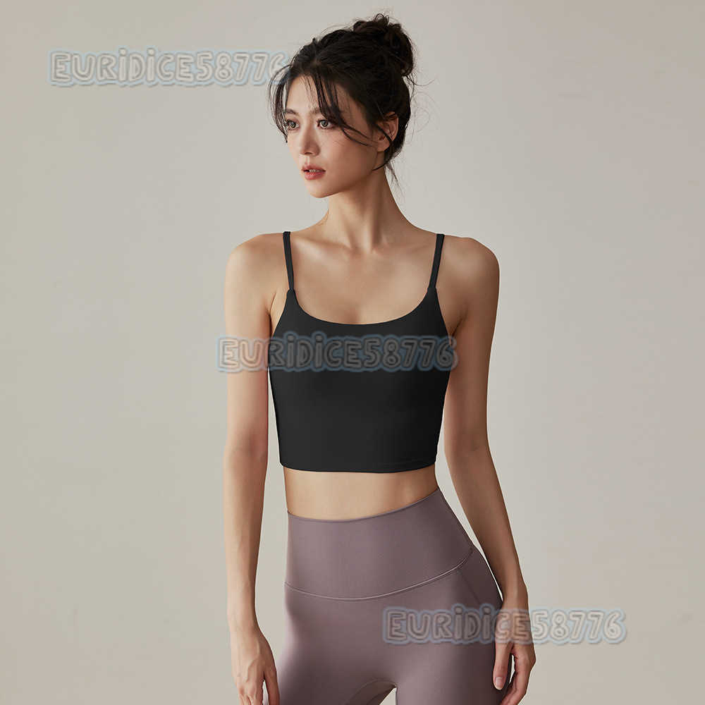 Sports Bra with Chest Pads for Women Beautiful Back Thin Straps Fitness Bra Pushup Pilates Training Yoga Vest Summer H250825