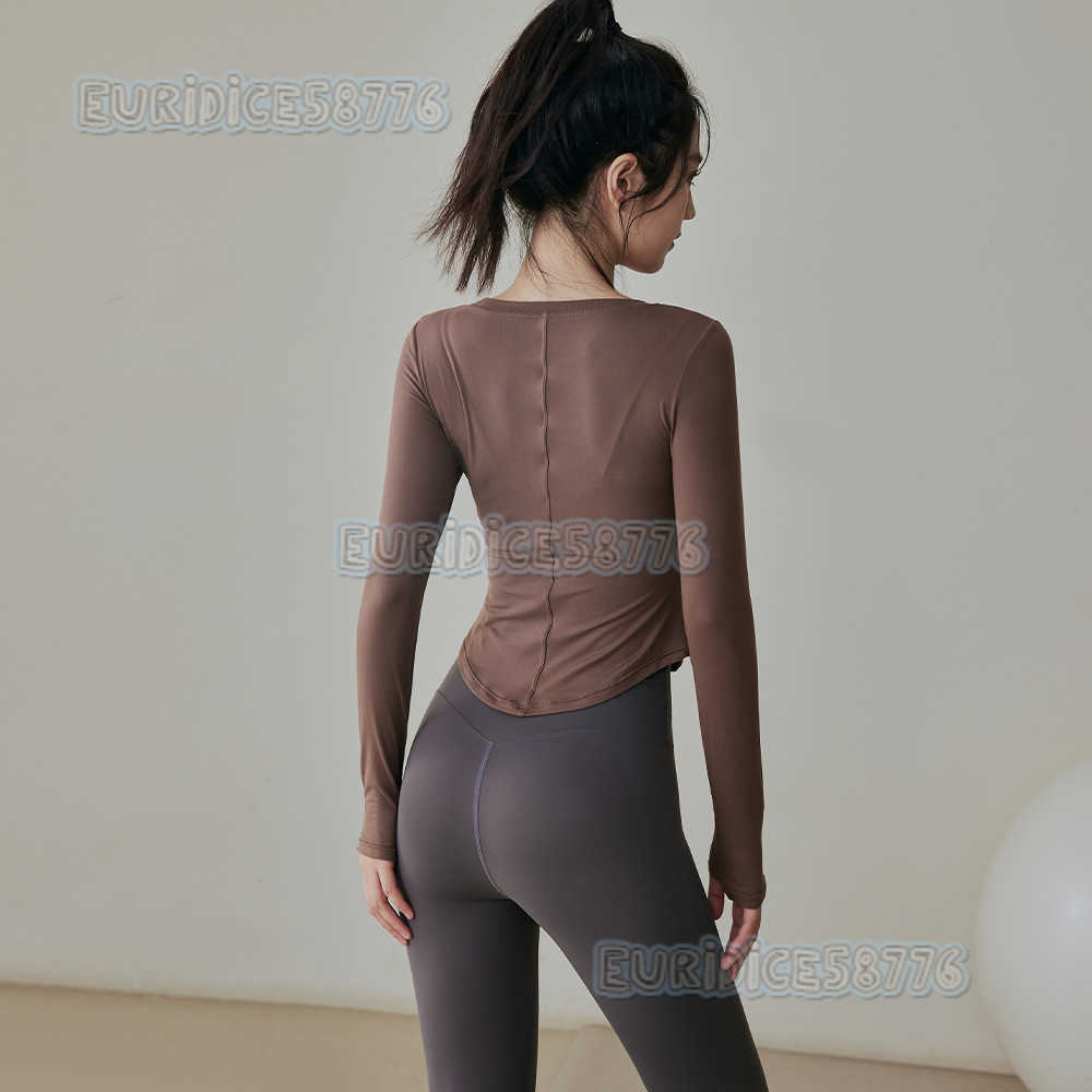 Womens Sports Top Slimming Warm Yoga Wear Autumn Winter New Running Pilates Training Set Fitness Long Sleeve H250825