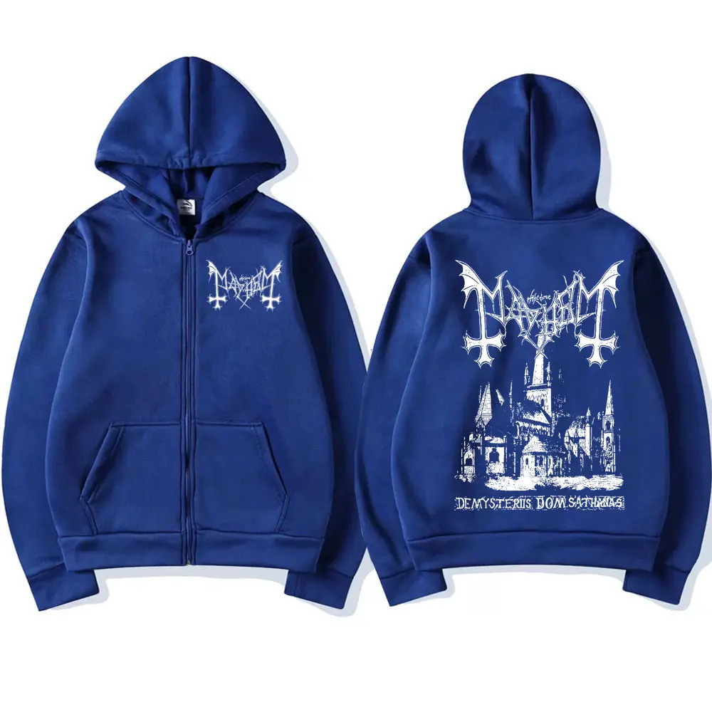 Mayhem De Mysteriis Dom Sathanas Album Zipper Hoodies Death Metal Gothic Zip Up Hoodie Men Women Oversized Fleece Hoody Jacket 250818