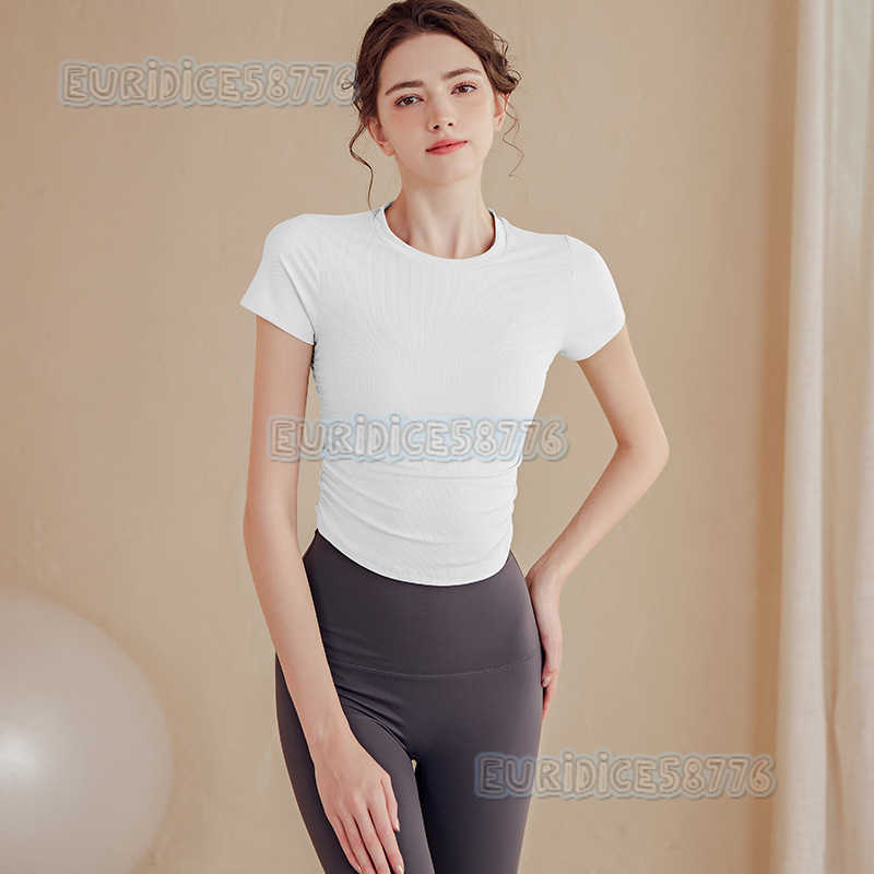 2025 New Breathable Quickdry Short Sports Top Women Short Sleeve Tshirt Slim Fit Ice Silk Running Summer Yoga Wear H250825