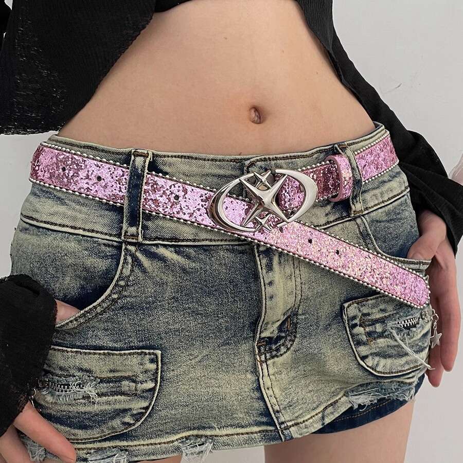 Pink Y2K Millennial Hot Girl American for Women 2025 New Jeans Decorative Belt Versatile Ins Style