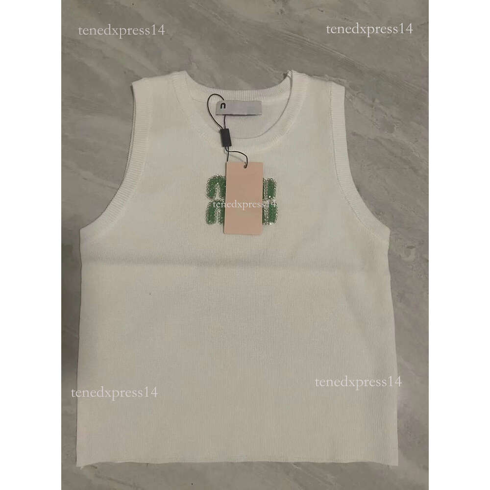 Miu Designer Womens Tank Top Women Crop Miulys Miulys Top Vest Sleeveless Cotton Wet Tank Top Fashionable Mius Knitted Camisole Tees 0A5