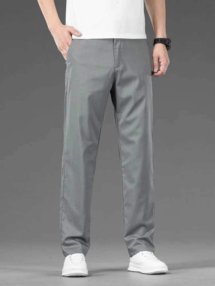 Summer Thin Stretch Casual Pants for Men Solid Color Korean Style Loose Straight Comfortable Business Casual Long Trousers Male W250826