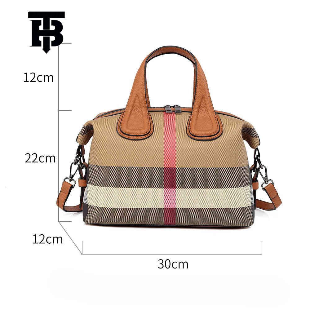 Designer Women's Handbag Luxury Bag New Checkered Leather Large Capacity Handheld Boston Contrasting Color Crossbody Pillow Bag