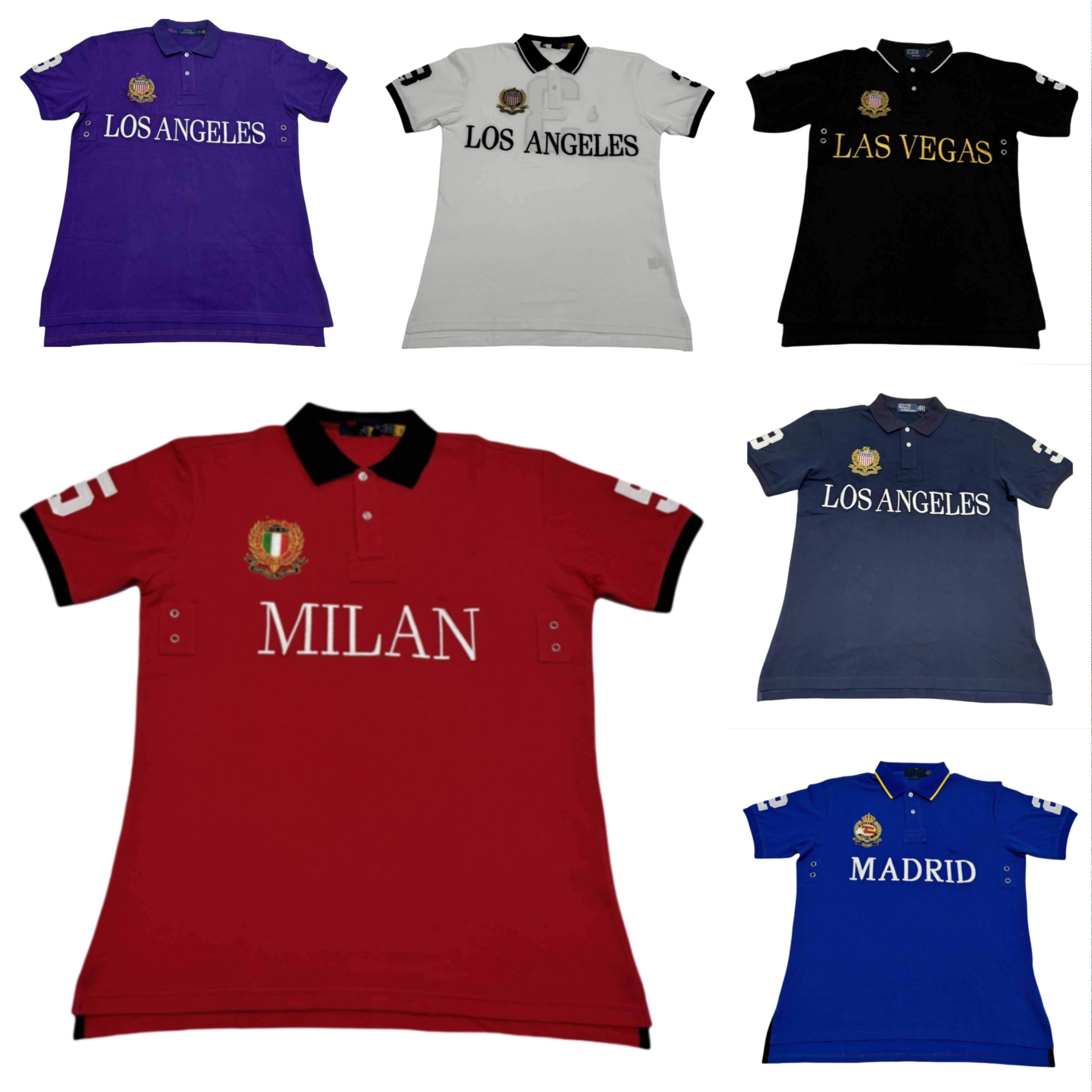 Classic Embroidered City Style Mens Polo Shirt Racing sports polo shirt lapel short-sleeved men's casual T-shirt