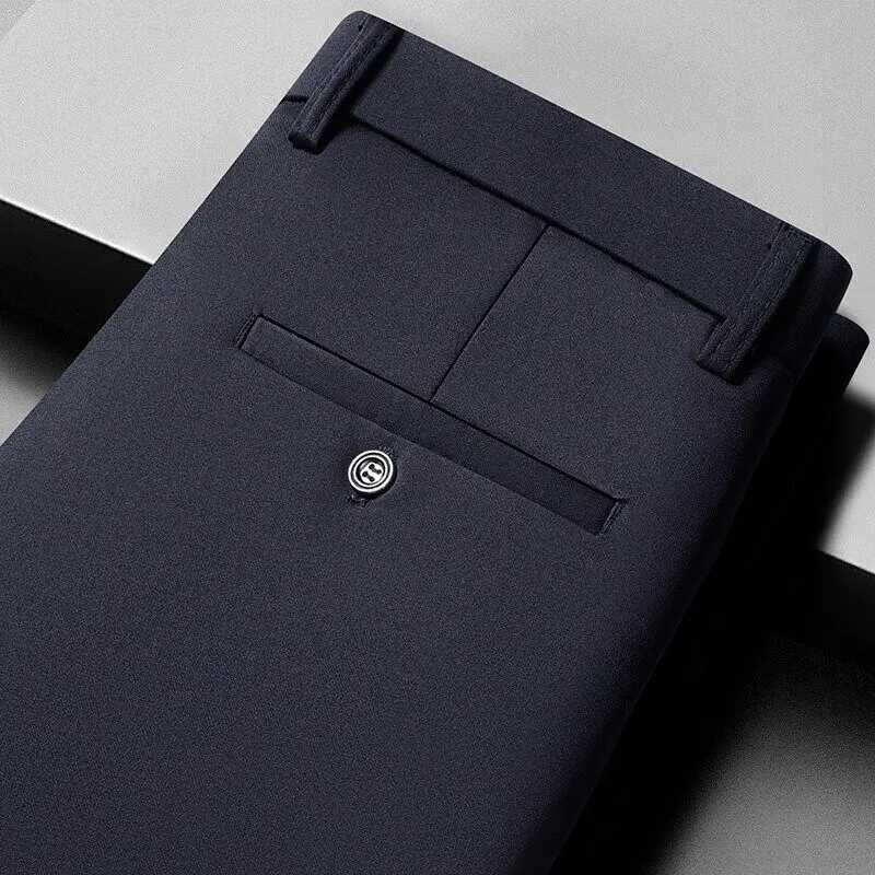 0 color casual pants mens business casual suit pants loose straight summer thin stretch suit pants W250826