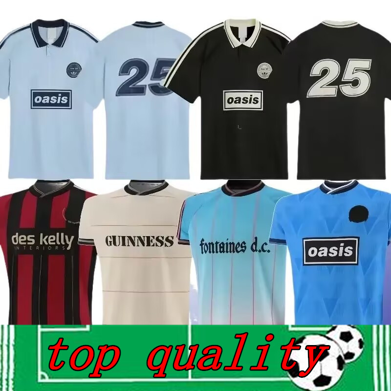 25 26 Oasis Tour Jacquard Jersey soccer maillot de foot football black Oasis Live Bohemians 2025 135th Anniversary Football Shirts Kit Fontaines OasisS