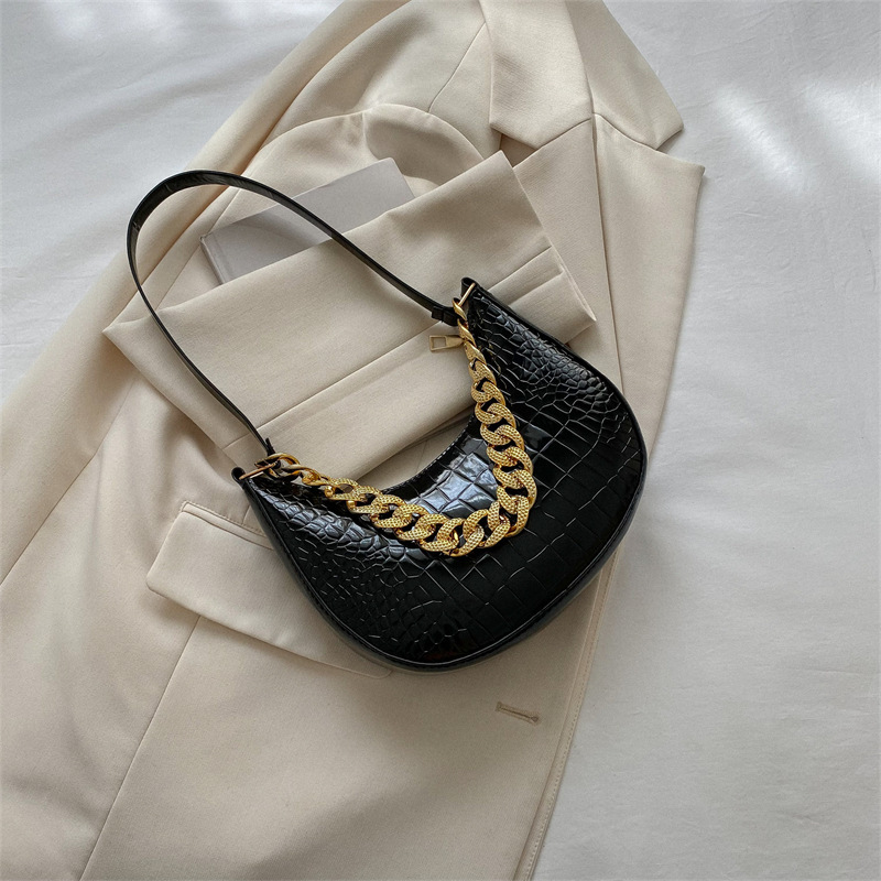 Luxury Brand Designer Bag Solid Color Underarm Bag For Women 2025 New Trendy Fashionable Single Shoulder Bag Casual Chain Crossbody Bag