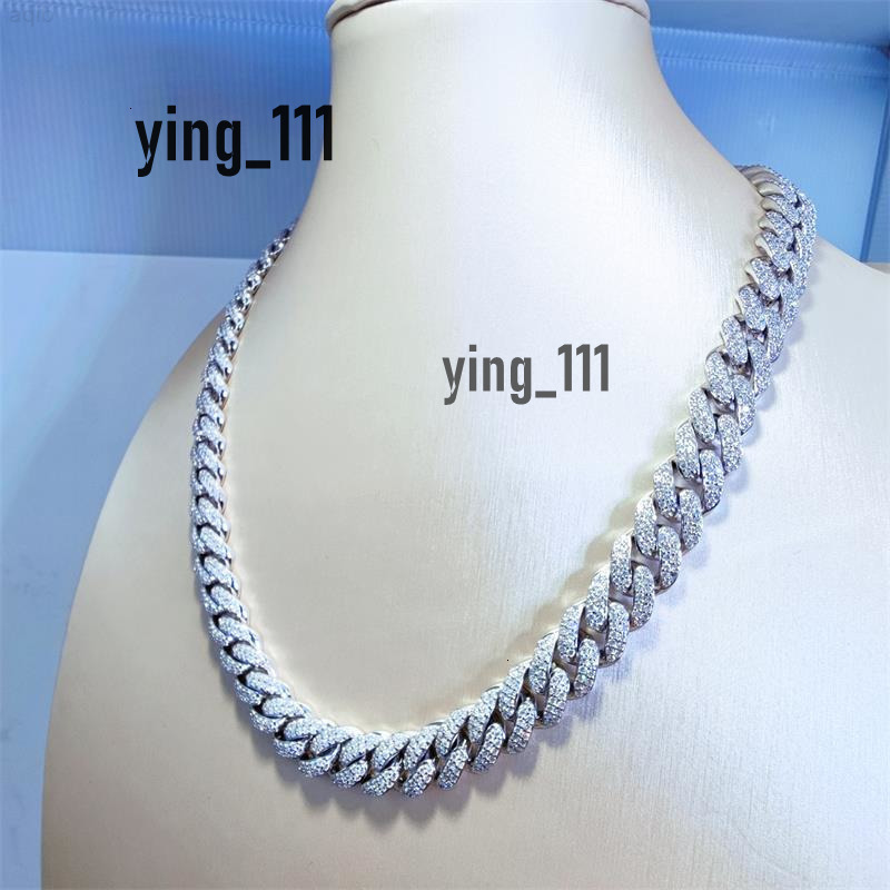 Sgarit Hip Hop Bling 3mm 4mm 5mm 6mm Gra Certified 10k Cluster Moissanite Tennis Chain Gra White Gold Necklace Jewelry